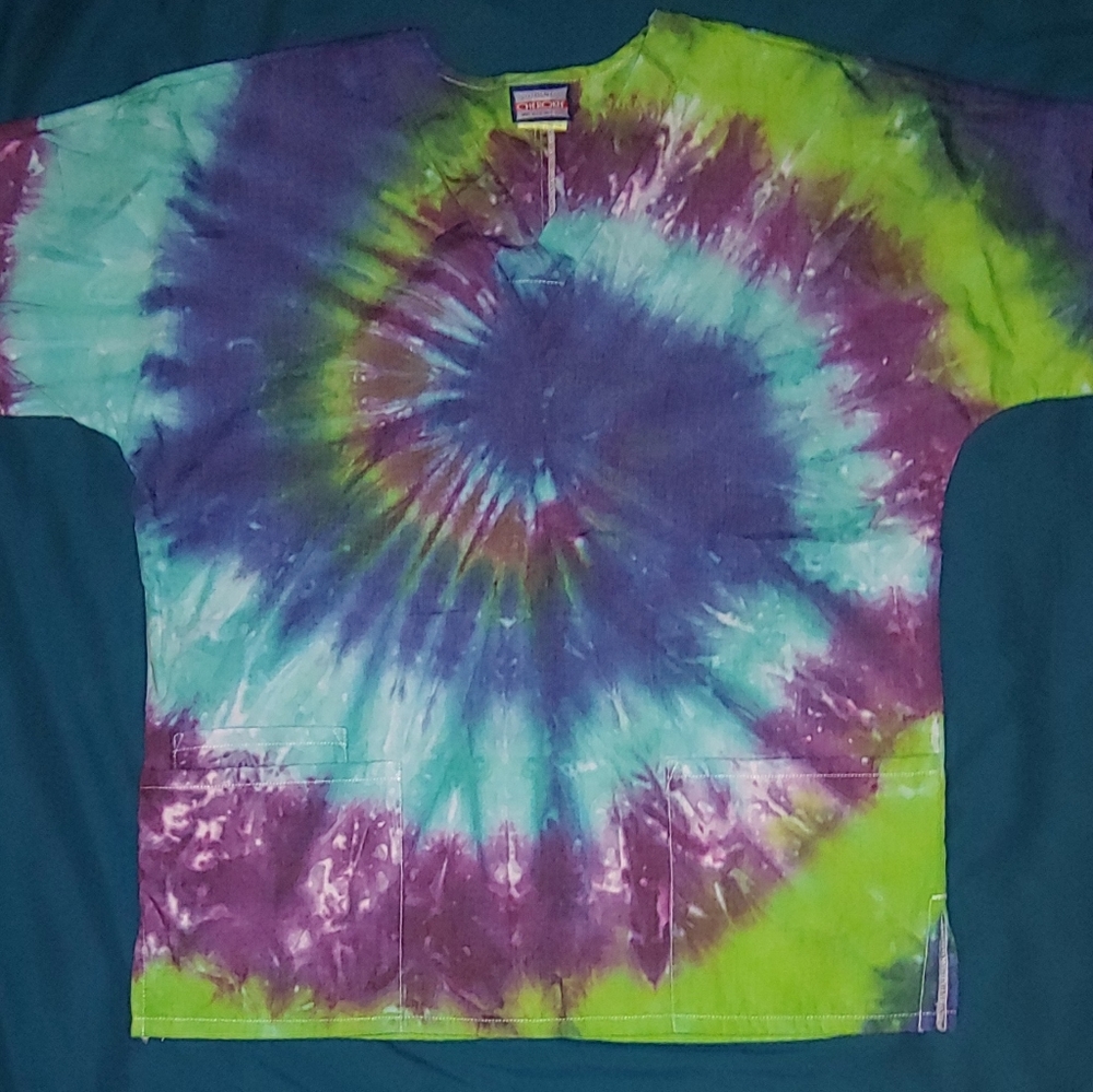 Cherokee Tie Dye Scrub Top